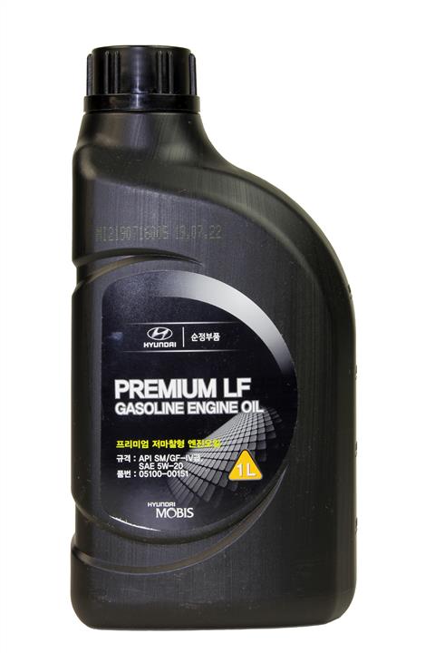 Моторное масло Prem LF Gas 5W20 SM/GF-4 (1L) Hyundai/Kia/Mobis 05100-00151 - Фото #1