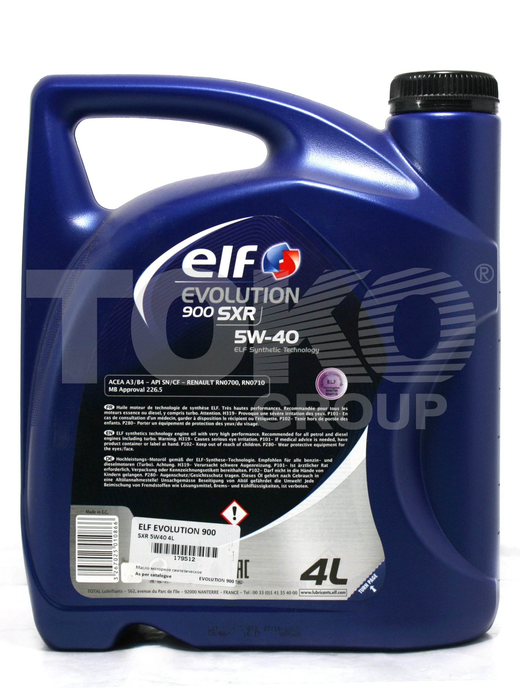 Масло моторное синтетическое ELF ELF EVOLUTION 900 SXR 5W40 4L - Фото #2