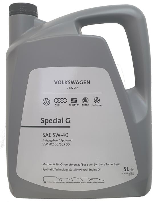 Масло моторное VW Special G SAE 5W-40, 5л VAG G S55 502 M4