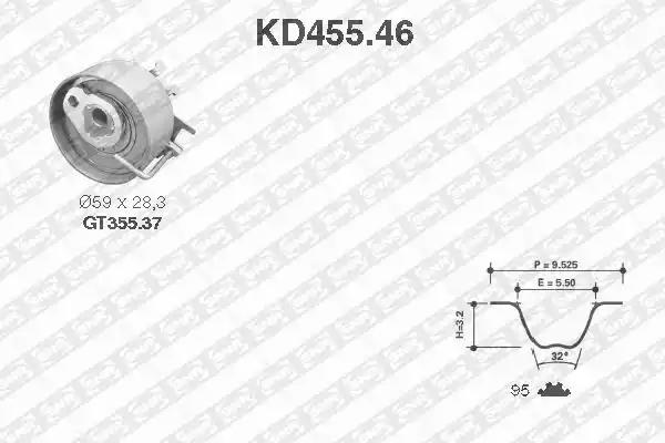 Комплект ремня ГРМ SNR KD455.46 - Фото #1