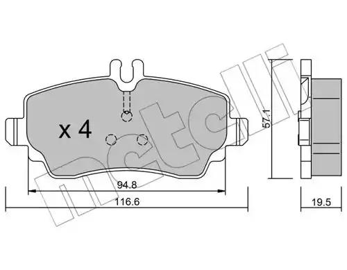 Комплект тормозных колодок, дисковый тормоз METELLI 22-0310-1 - Фото #1