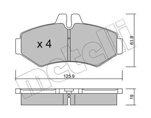 Комплект тормозных колодок, дисковый тормоз METELLI 22-0572-0 - Фото #1