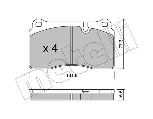 Комплект тормозных колодок, дисковый тормоз METELLI 22-0695-0 - Фото #1