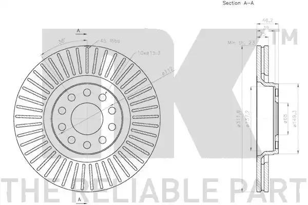 Тормозной диск NK 2047134 - Фото #1