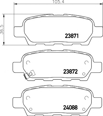 Комплект тормозных колодок, дисковый тормоз TEXTAR 2387101 - Фото #1