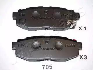 Комплект тормозных колодок, дисковый тормоз JAPANPARTS PP-705AF - Фото #1