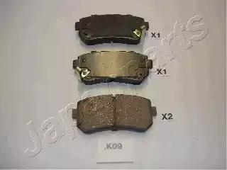 Комплект тормозных колодок, дисковый тормоз JAPANPARTS PP-K09AF - Фото #1