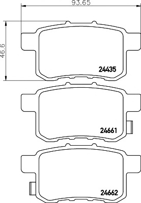 Комплект тормозных колодок, дисковый тормоз TEXTAR 2443501 - Фото #1
