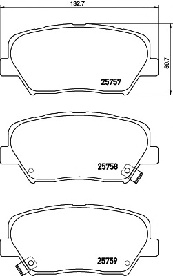 Комплект тормозных колодок, дисковый тормоз TEXTAR 2575701 - Фото #1