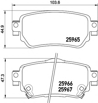 Комплект тормозных колодок, дисковый тормоз TEXTAR 2596501 - Фото #1