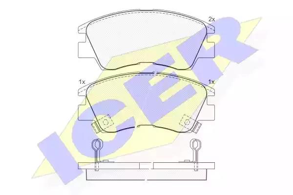 Комплект тормозных колодок, дисковый тормоз ICER 140701 - Фото #1