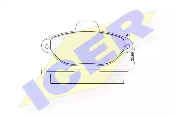Комплект тормозных колодок, дисковый тормоз ICER 181018 - Фото #1