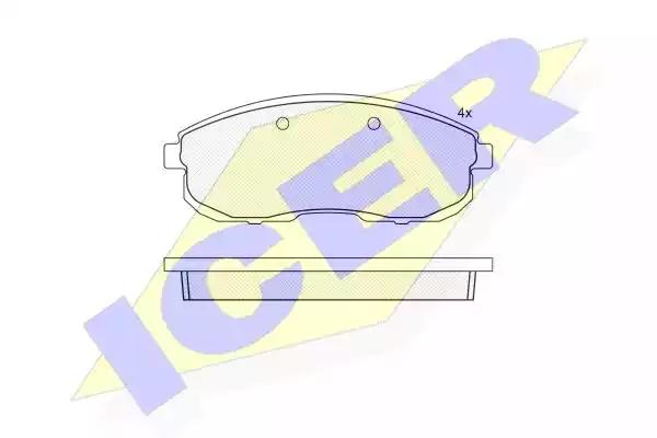 Комплект тормозных колодок, дисковый тормоз ICER 181100 - Фото #1