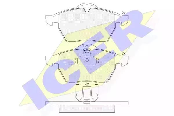 Комплект тормозных колодок, дисковый тормоз ICER 181128 - Фото #1