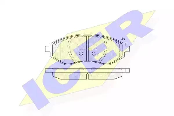 Комплект тормозных колодок, дисковый тормоз ICER 181566 - Фото #1