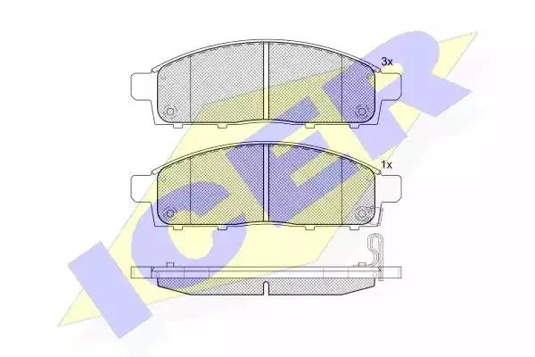 Комплект тормозных колодок, дисковый тормоз ICER 181784 - Фото #1