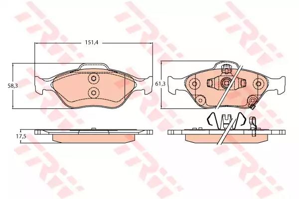 Комплект тормозных колодок, дисковый тормоз TRW GDB3625 - Фото #1