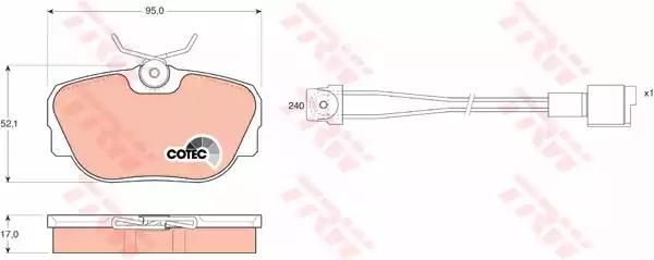 Комплект тормозных колодок, дисковый тормоз TRW GDB820 - Фото #1