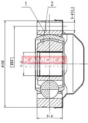 Шарнирный комплект, приводной вал KAMOKA 8713 - Фото #1