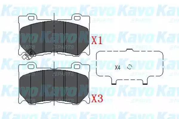 Комплект тормозных колодок, дисковый тормоз KAVO PARTS KBP-6581 - Фото #1