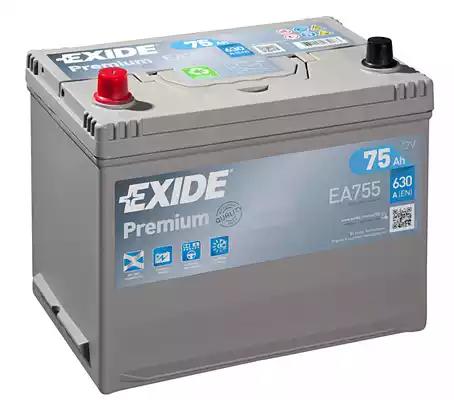 Стартерная аккумуляторная батарея EXIDE EA755 - Фото #1