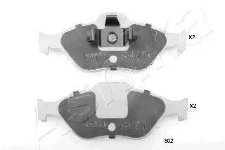 Комплект тормозных колодок, дисковый тормоз ASHIKA 50-03-302 - Фото #1