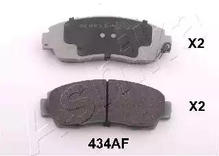 Комплект тормозных колодок, дисковый тормоз ASHIKA 50-04-434 - Фото #1