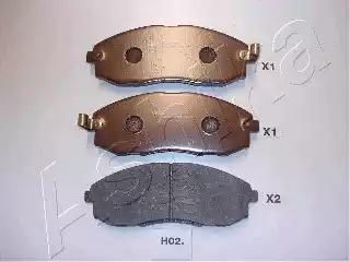 Комплект тормозных колодок, дисковый тормоз ASHIKA 50-H0-002 - Фото #1