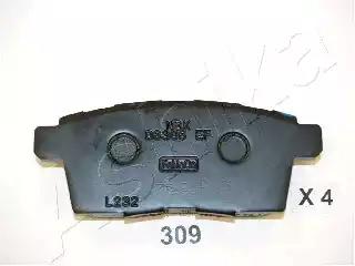 Комплект тормозных колодок, дисковый тормоз ASHIKA 51-03-309 - Фото #1