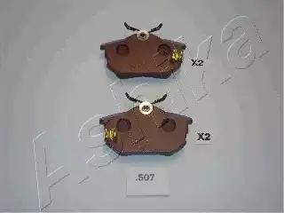 Комплект тормозных колодок, дисковый тормоз ASHIKA 51-05-507 - Фото #1