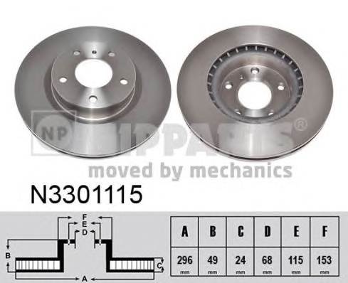 Тормозной диск NIPPARTS N3301115 - Фото #1
