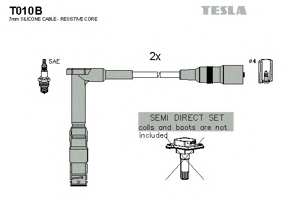 Комплект проводов зажигания TESLA T010B - Фото #1