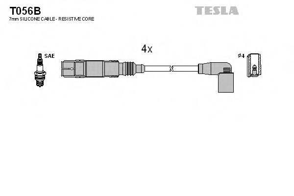 Комплект кабелiв запалювання TESLA T056B - Фото #1
