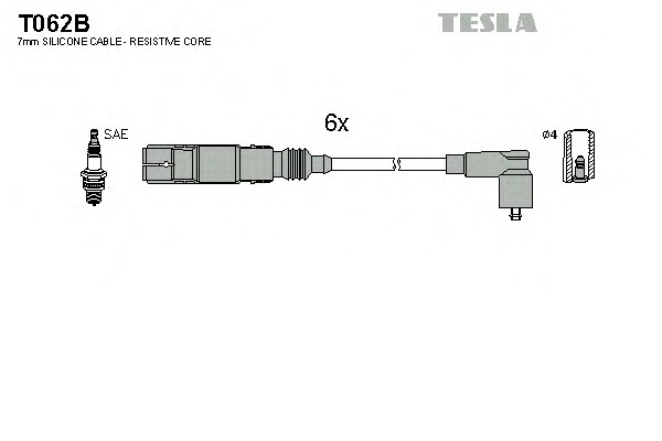Комплект проводов зажигания TESLA T062B - Фото #1