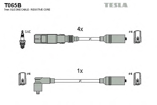 Комплект проводов зажигания TESLA T065B - Фото #1