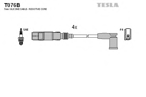 Комплект проводов зажигания TESLA T076B - Фото #1