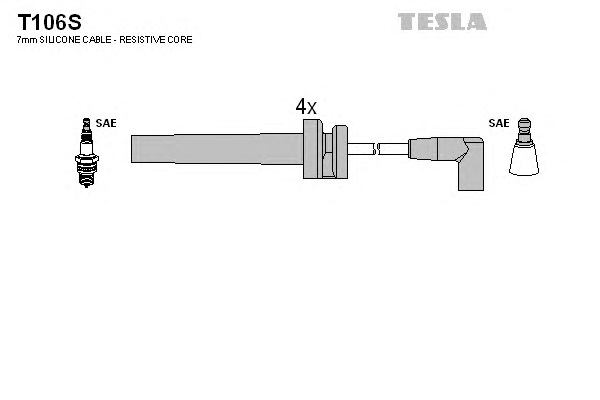 Комплект проводов зажигания TESLA T106S - Фото #1