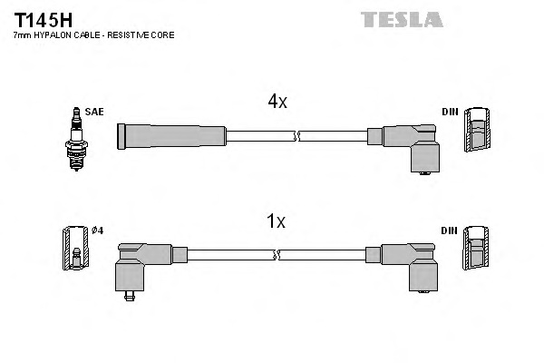 Комплект проводов зажигания TESLA T145H - Фото #1
