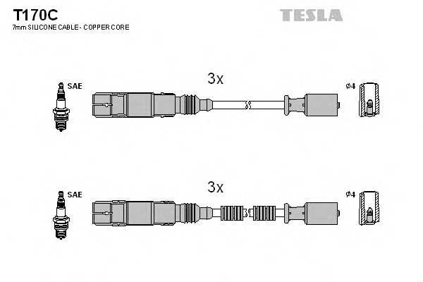 Комплект проводов зажигания TESLA T170C - Фото #1