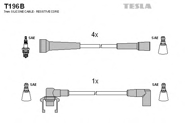 Комплект проводов зажигания TESLA T196B - Фото #1