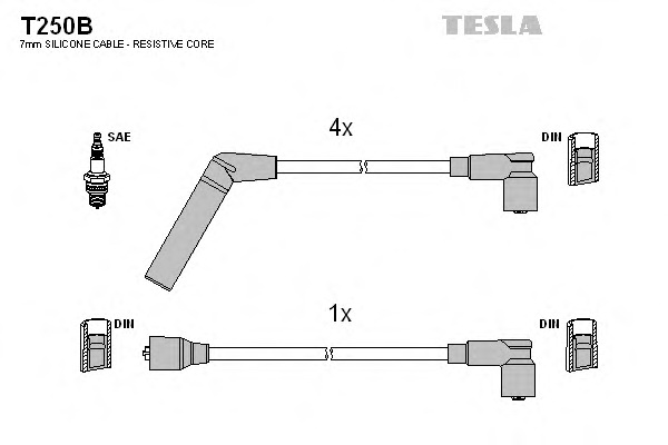 Комплект проводов зажигания TESLA T250B - Фото #1