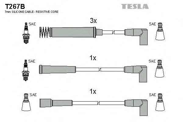 Комплект кабелiв запалювання TESLA T267B - Фото #1