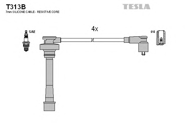 Комплект проводов зажигания TESLA T313B - Фото #1