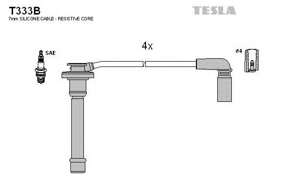 Комплект проводов зажигания TESLA T333B - Фото #1