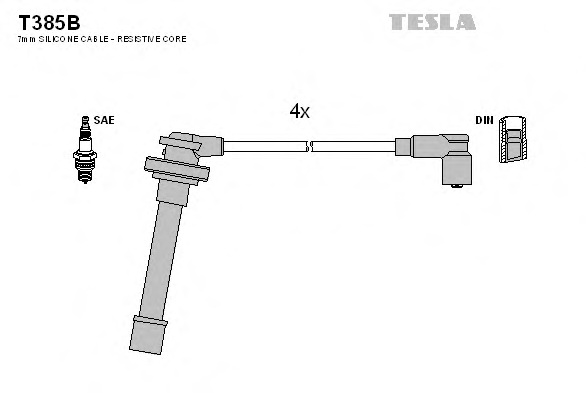 Комплект проводов зажигания TESLA T385B - Фото #1