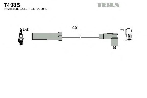 Комплект кабелiв запалювання TESLA T498B - Фото #1