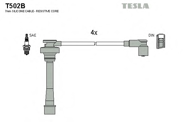 Комплект проводов зажигания TESLA T502B - Фото #1