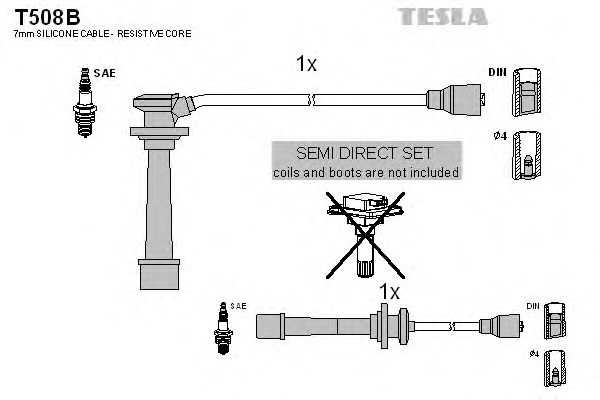 Комплект кабелiв запалювання TESLA T508B - Фото #1