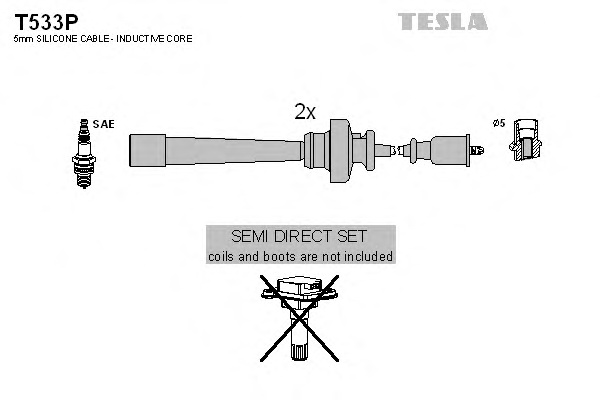 Комплект проводов зажигания TESLA T533P - Фото #1