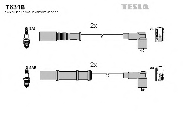 Комплект проводов зажигания TESLA T631B - Фото #1